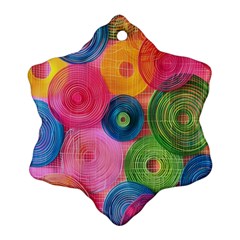 Colorful Abstract Patterns Snowflake Ornament (two Sides)