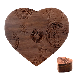 Colorful Abstract Patterns Heart Wood Jewelry Box