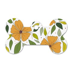 Flower Petal Plant Leaves Dog Tag Bone (two Sides)