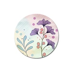 Flower Paint Flora Nature Plant Magnet 3  (round)