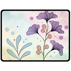 Flower Paint Flora Nature Plant Fleece Blanket (large)