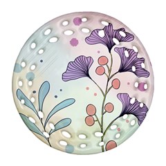 Flower Paint Flora Nature Plant Ornament (round Filigree) by Maspions