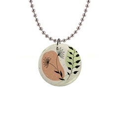 Flora Floral Flower Nature Plant Doodle 1  Button Necklace