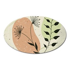 Flora Floral Flower Nature Plant Doodle Oval Magnet by Maspions