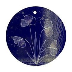 Flower Nature Abstract Art Round Ornament (two Sides)