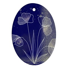 Flower Nature Abstract Art Oval Ornament (two Sides)