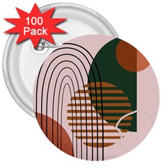 Line Forms Art Drawing Background 3  Buttons (100 Pack) 