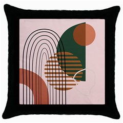 Line Forms Art Drawing Background Throw Pillow Case (black) by Maspions