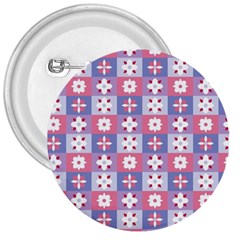 Flower Art Pattern Geometric 3  Buttons