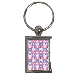 Flower Art Pattern Geometric Key Chain (rectangle)