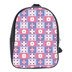 Flower Art Pattern Geometric School Bag (xl) by Maspions