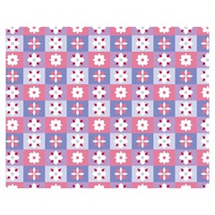 Flower Art Pattern Geometric Two Sides Premium Plush Fleece Blanket (teen Size)
