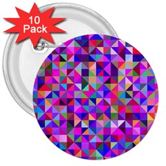Floor Colorful Triangle 3  Buttons (10 Pack) 