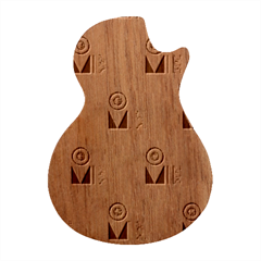 Scandinavian Abstract Pattern Guitar Shape Wood Guitar Pick Holder Case And Picks Set by Maspions