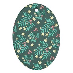 Illustration Pattern Seamless Oval Ornament (two Sides)