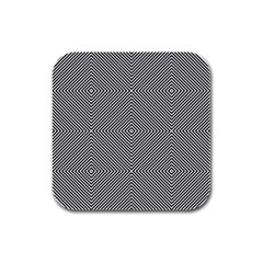 Abstract Diagonal Stripe Pattern Seamless Rubber Square Coaster (4 Pack)