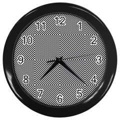 Abstract Diagonal Stripe Pattern Seamless Wall Clock (black)