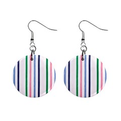 Stripes Pattern Abstract Retro Vintage Mini Button Earrings