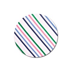 Retro Vintage Stripe Pattern Abstract Magnet 3  (round)