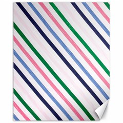 Retro Vintage Stripe Pattern Abstract Canvas 11  X 14  by Maspions