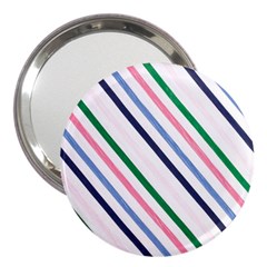 Retro Vintage Stripe Pattern Abstract 3  Handbag Mirrors