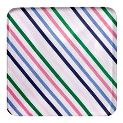 Retro Vintage Stripe Pattern Abstract Square Glass Fridge Magnet (4 Pack)