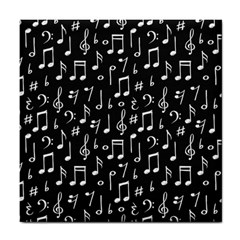 Chalk Music Notes Signs Seamless Pattern Tile Coaster by Ravend