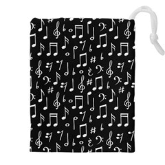 Chalk Music Notes Signs Seamless Pattern Drawstring Pouch (5xl)