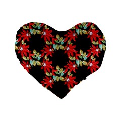 Floral Geometry Standard 16  Premium Heart Shape Cushions by Sparkle