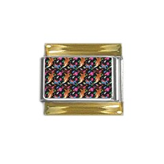 Beautiful Pattern Gold Trim Italian Charm (9mm)