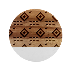 Beauitiful Geometry Marble Wood Coaster (round)