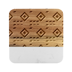 Beauitiful Geometry Marble Wood Coaster (square)