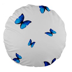 Butterfly-blue-phengaris Large 18  Premium Round Cushions by saad11