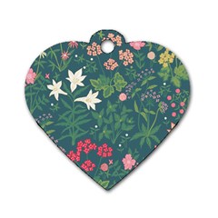 Spring Design  Dog Tag Heart (two Sides) by AlexandrouPrints