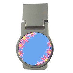 Flowers Space Frame Ornament Money Clips (round) 