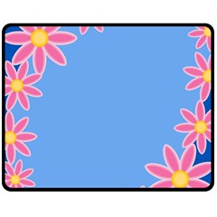 Flowers Space Frame Ornament Two Sides Fleece Blanket (medium)