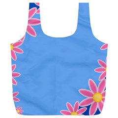 Flowers Space Frame Ornament Full Print Recycle Bag (xl)