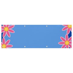 Flowers Space Frame Ornament Banner And Sign 9  X 3 