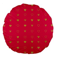Illustrations Heart Pattern Design Large 18  Premium Flano Round Cushions by Maspions