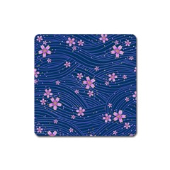 Flowers Floral Background Square Magnet