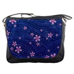 Flowers Floral Background Messenger Bag