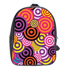 Abstract Circles Background Retro School Bag (large)