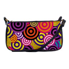 Abstract Circles Background Retro Shoulder Clutch Bag