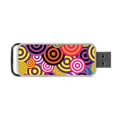 Abstract Circles Background Retro Portable Usb Flash (two Sides)