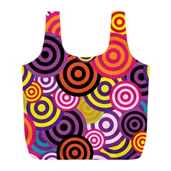 Abstract Circles Background Retro Full Print Recycle Bag (l) by Ravend