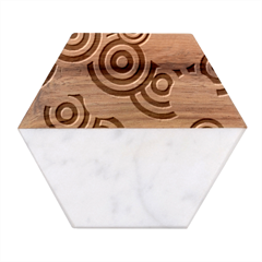 Abstract Circles Background Retro Marble Wood Coaster (hexagon) 