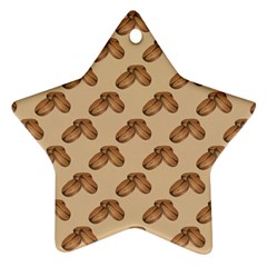 Coffee Beans Pattern Texture Star Ornament (two Sides) by Maspions