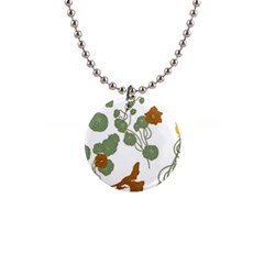 Nasturtium Flower Plant Leaves 1  Button Necklace