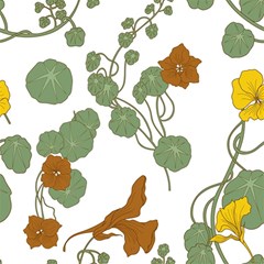 Nasturtium Flower Plant Leaves Play Mat (square) by Maspions