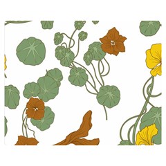 Nasturtium Flower Plant Leaves Two Sides Premium Plush Fleece Blanket (teen Size)